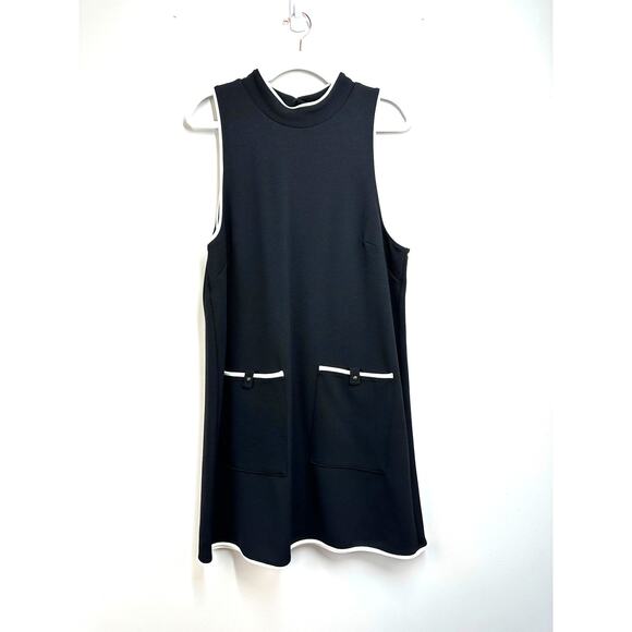 Anthropologie Maeve Sleeveless Mock-Neck Mini Shirt Dress Gogo 70's Size XL - Picture 5 of 15